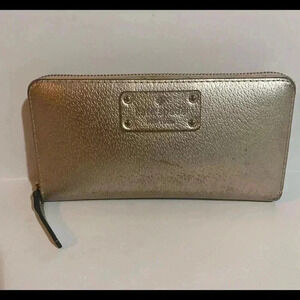 Kate spade metallic bronze leather wallet